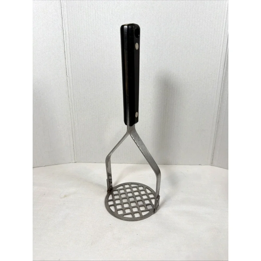 Vintage EKCO Atomic Starburst Potato Masher Black Handle MCM Kitchen‎ USA
